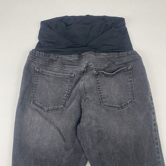 Ingrid & Isabel Maternity Distressed Gray Black Denim Pull On Skinny Jeggings 8 - Picture 9 of 9